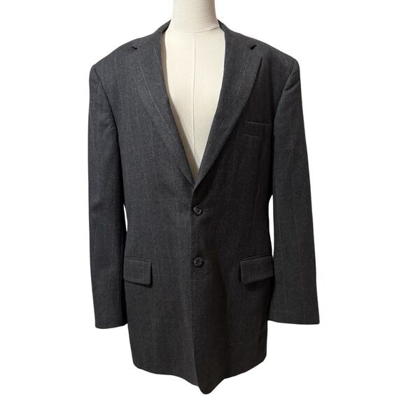 Hickey Freeman Custom Made Fine Wool Charcoal Large Check Men’s Suit 46, 36x32 - Picture 9 of 13